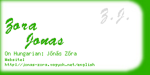 zora jonas business card